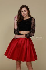 Two Piece Lace Long Sleeves Cocktail Dress Nox Anabel - 6371