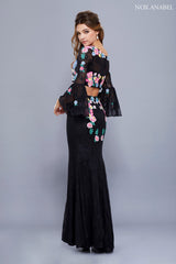 Long Two Piece Dress With Embroidered Lace By Nox Anabel -8288