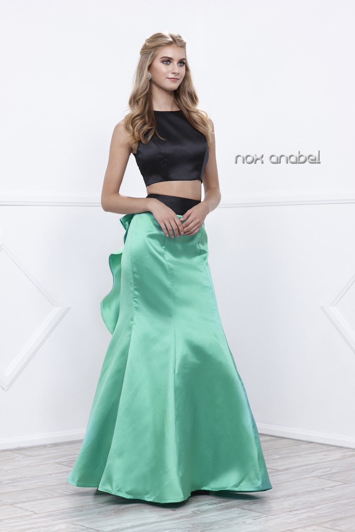 Long Two-Piece Mermaid Dress By Nox Anabel -8292