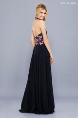 Lovely Floral Halter Style Long Evening Gown Nox Anabel -8326
