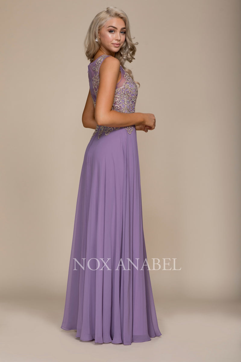 Gilded Illusion Scoop Chiffon A-Line Dress By Nox Anabel -Y100