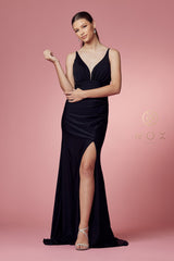 Fitted Long Strappy Back Dress By Nox Anabel -E1035