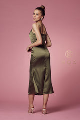 Cowl Neck Midi Dress By Nox Anabel -R1027