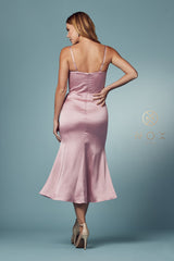 Cowl Neck Midi Dress By Nox Anabel -R1027