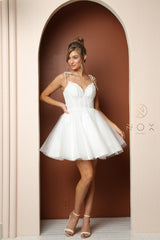 Beaded Bodice With Tie Strap Dress By Nox Anabel -F732