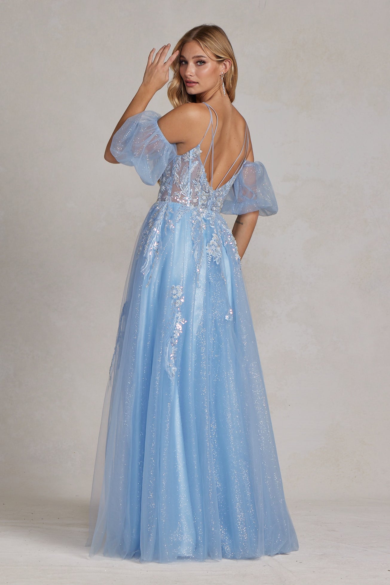 Off Shoulder Tulle Prom Gown By Nox Anabel -E1173