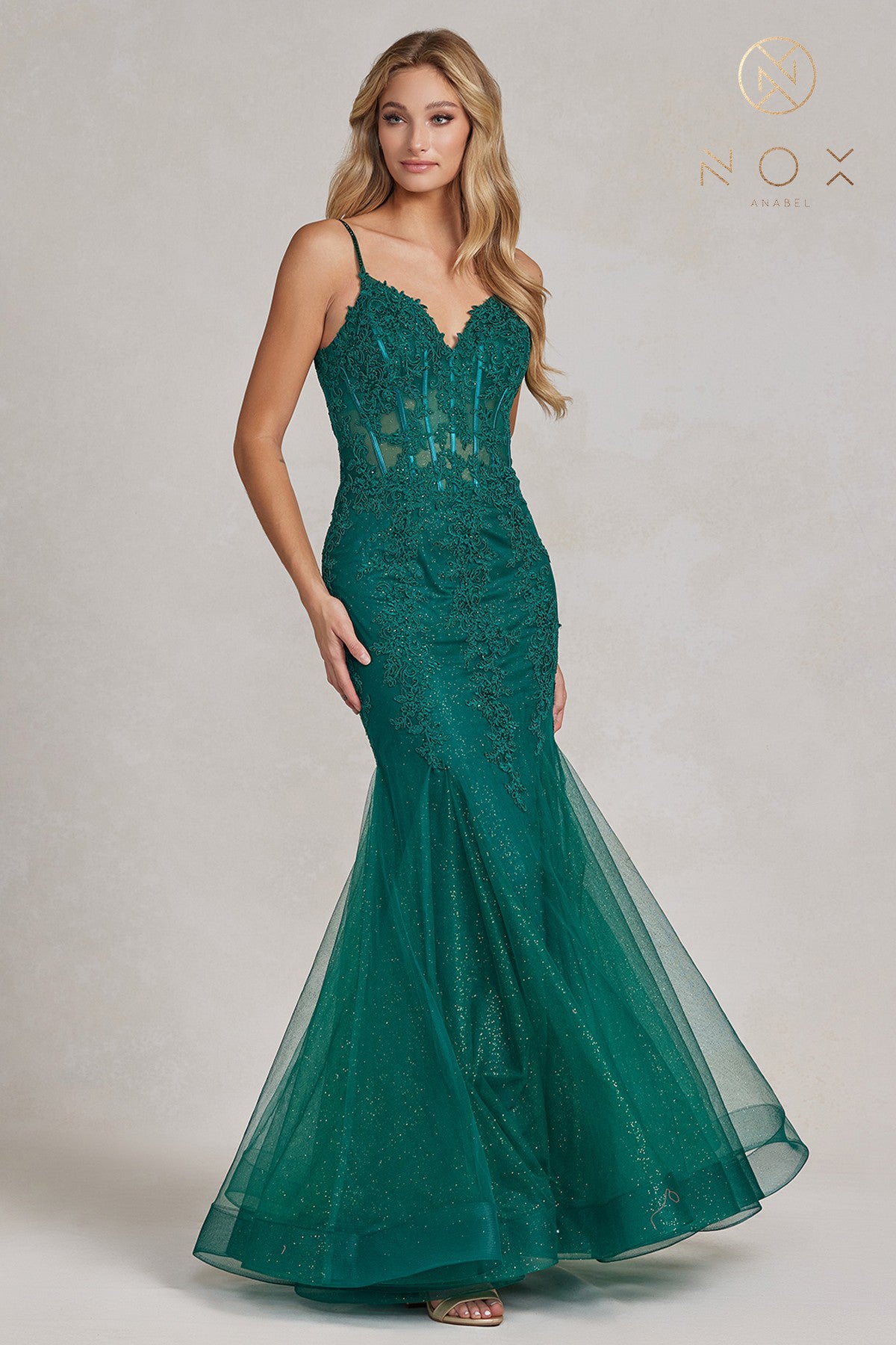 Embroidered Mermaid Dress By Nox Anabel -P1170