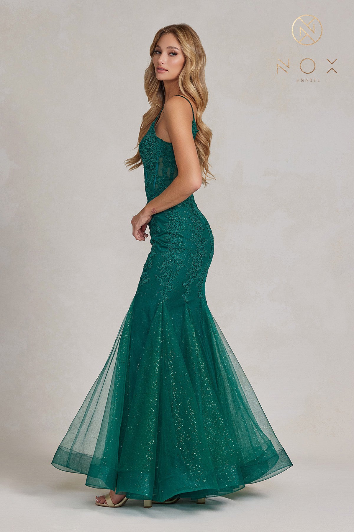 Embroidered Mermaid Dress By Nox Anabel -P1170