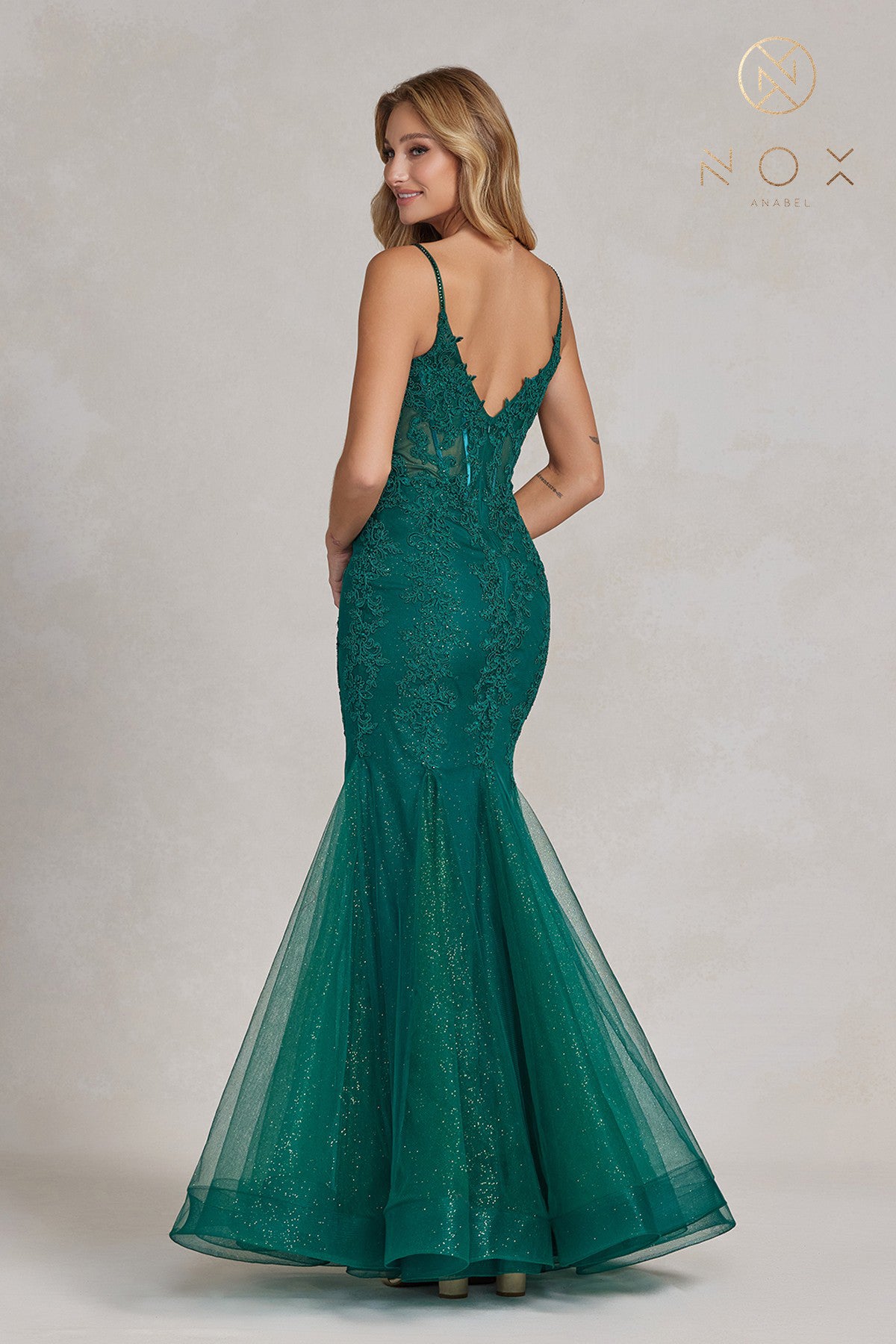 Embroidered Mermaid Dress By Nox Anabel -P1170