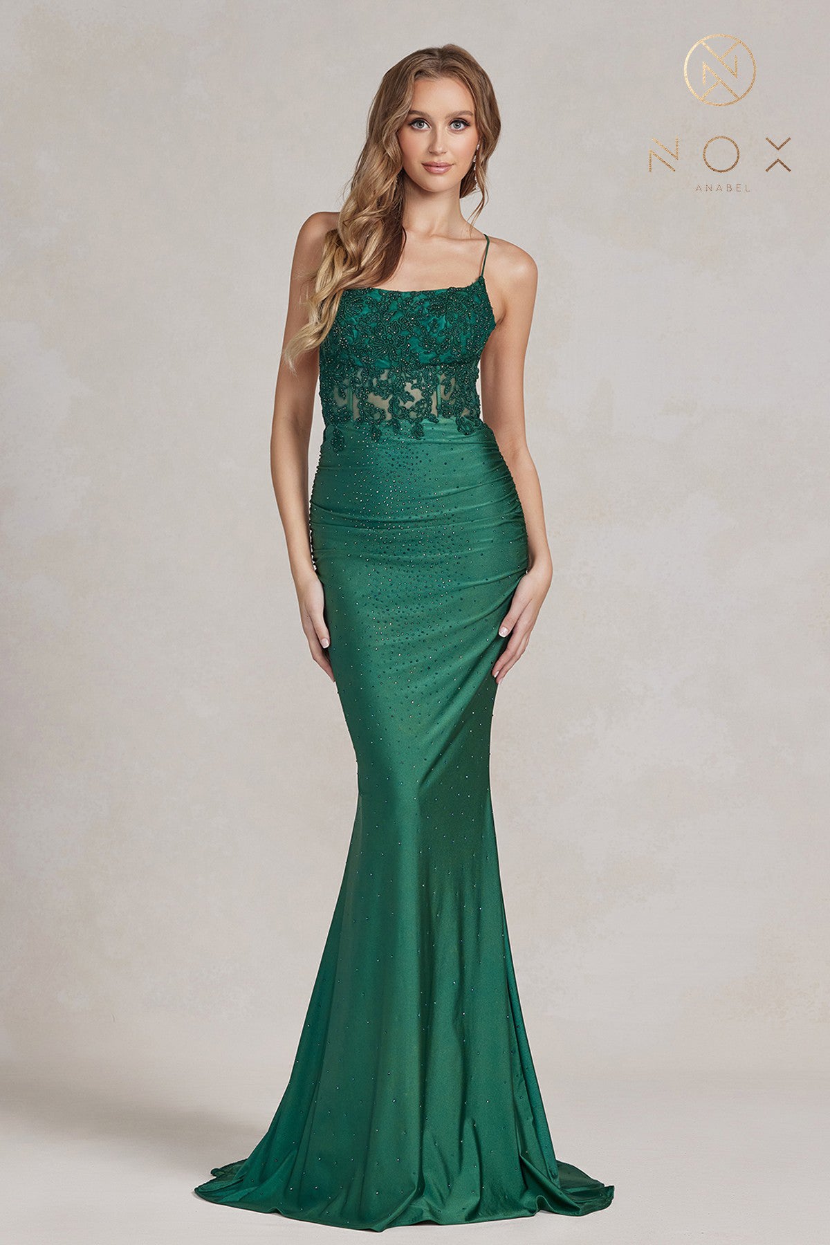 Scoop Applique Trumpet Dress By Nox Anabel -E1186