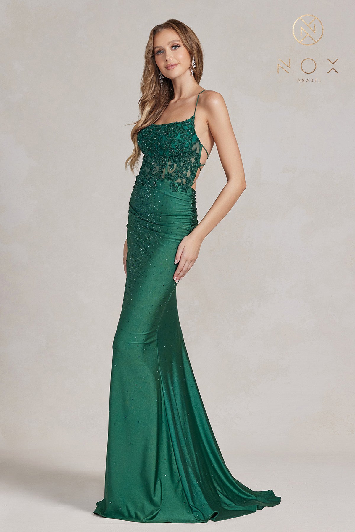 Scoop Applique Trumpet Dress By Nox Anabel -E1186