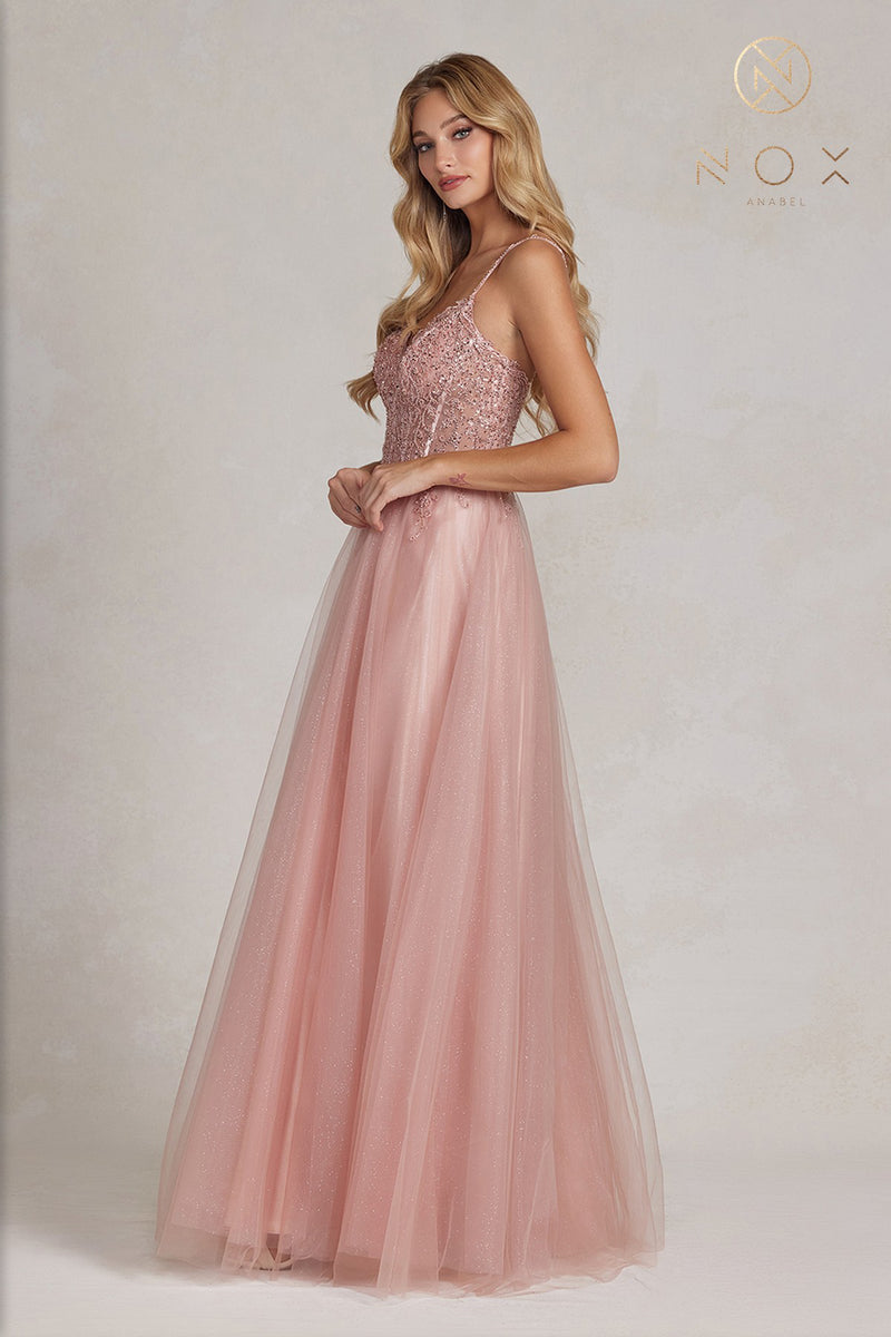 Beaded Sweetheart A-Line Dress By Nox Anabel -F1086