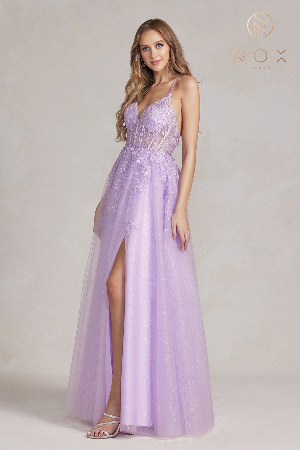 Sleeveless Lace Prom Gown By Nox Anabel -T1081