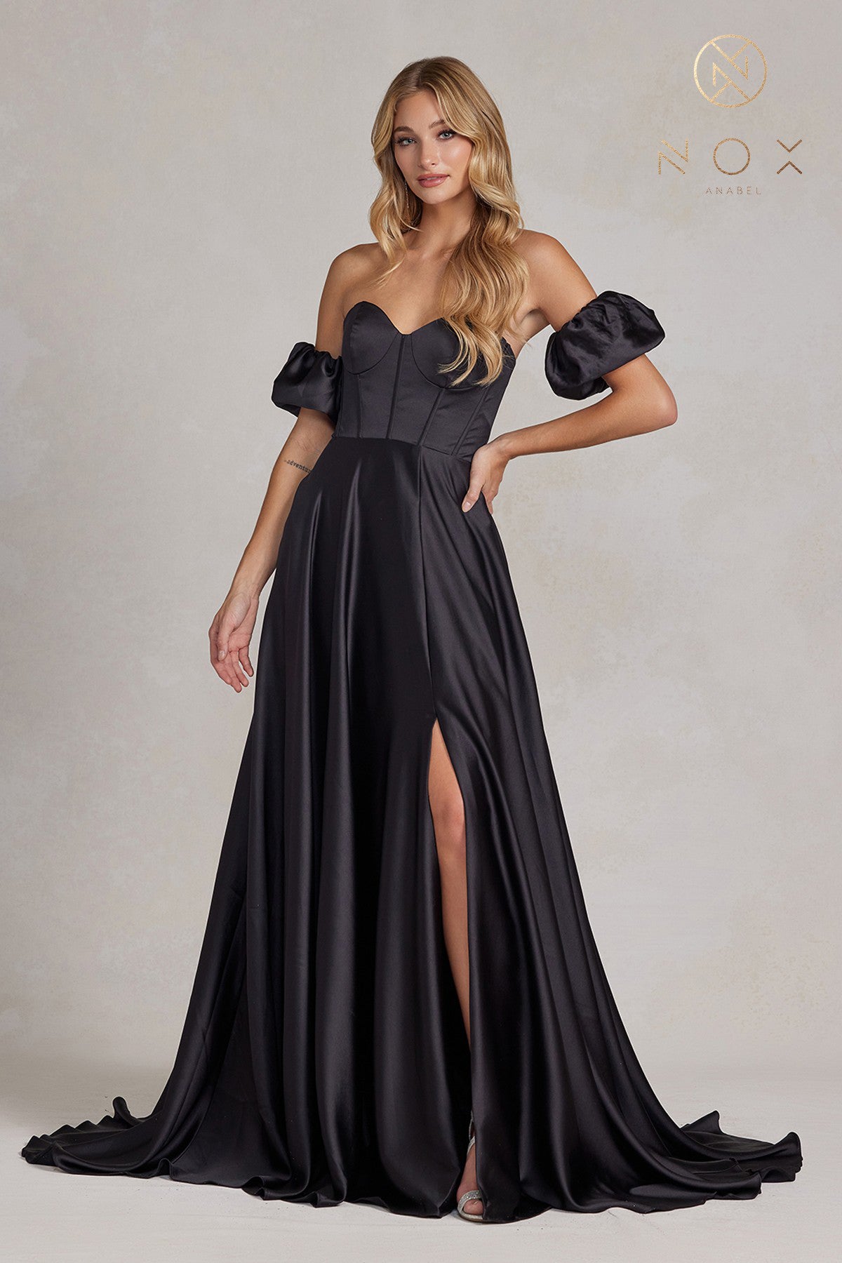 Corset Bodice Satin Dress By Nox Anabel -K1122