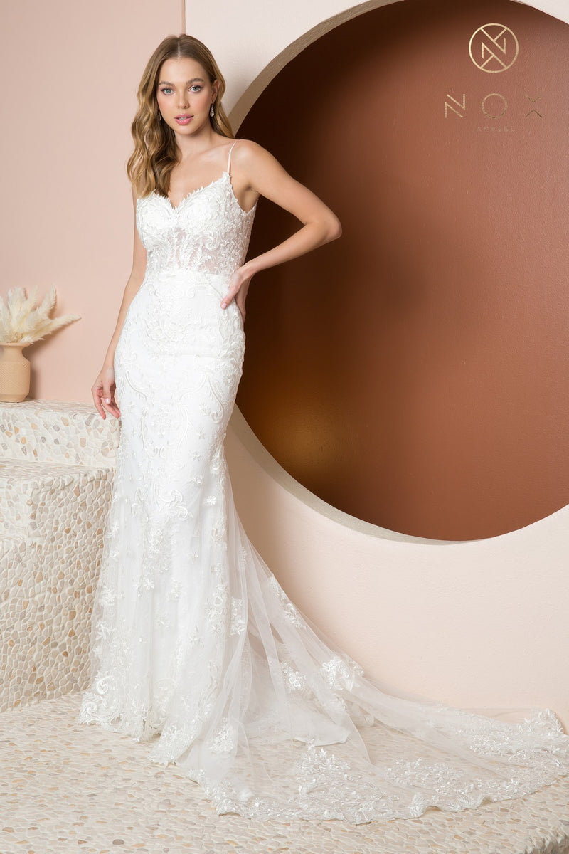 Fitted Sleeveless Bridal Gown By Nox Anabel -JW939