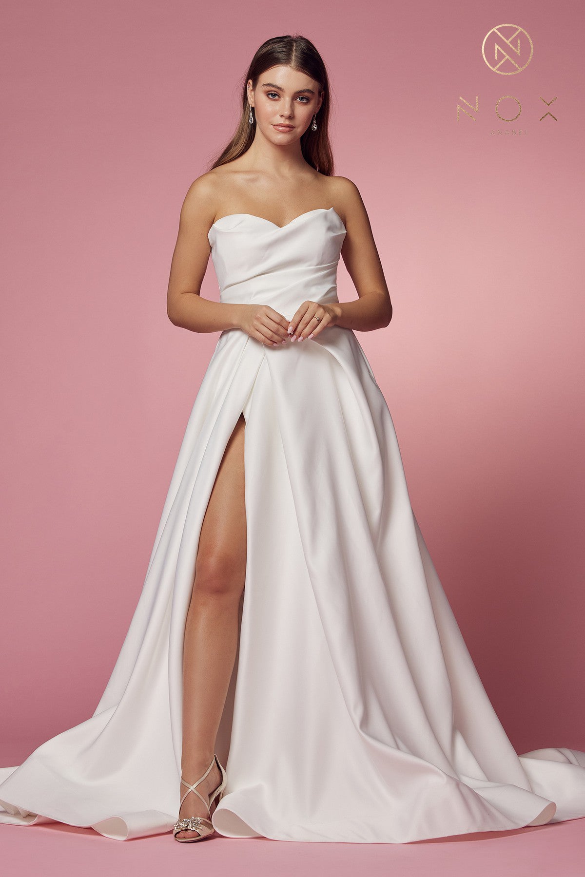 Strapless Minimalist Slit Gown By Nox Anabel -JW938