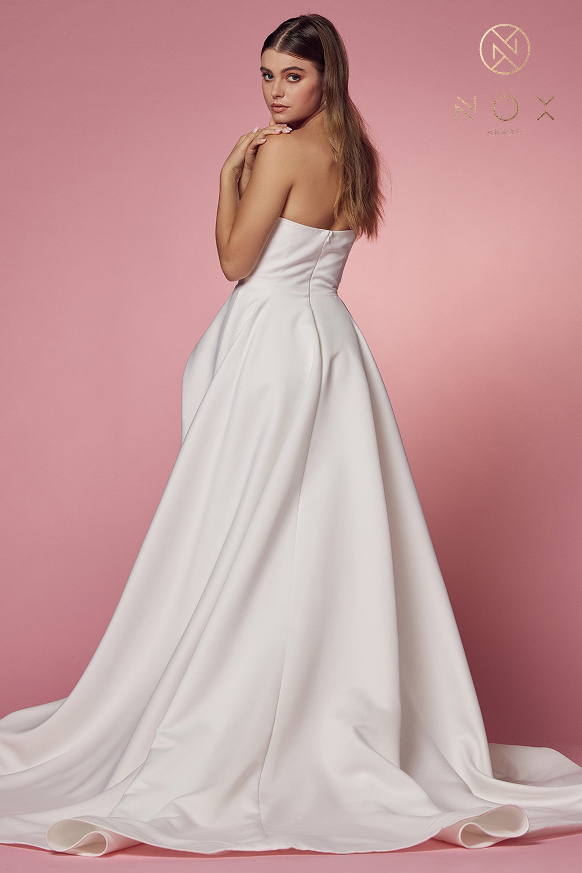 Strapless Minimalist Slit Gown By Nox Anabel -JW938