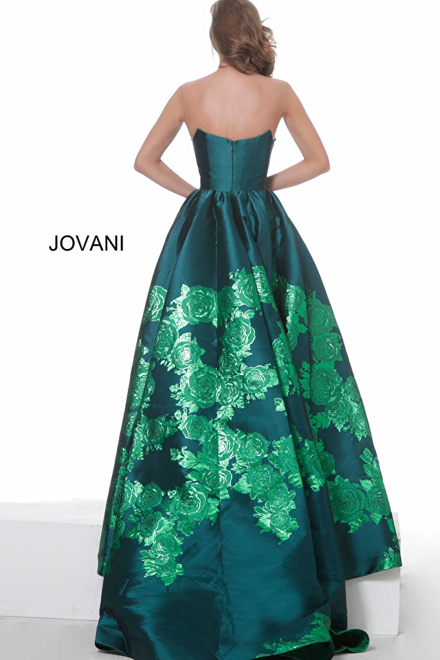 Strapless Floral Prom Gown By Jovani -02038