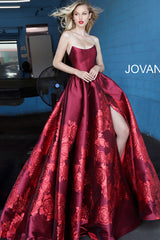 Strapless Floral Prom Gown By Jovani -02038