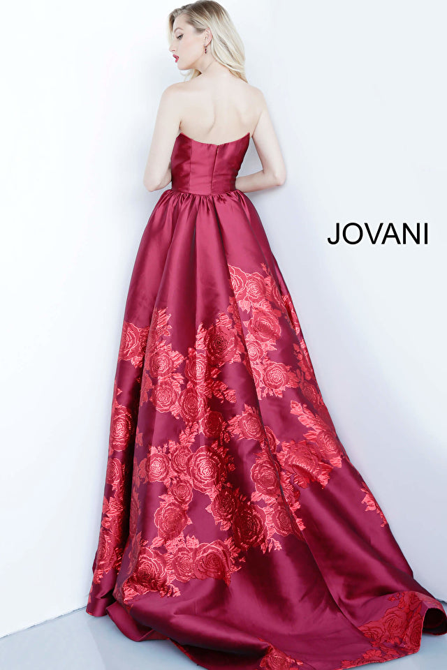 Strapless Floral Prom Gown By Jovani -02038