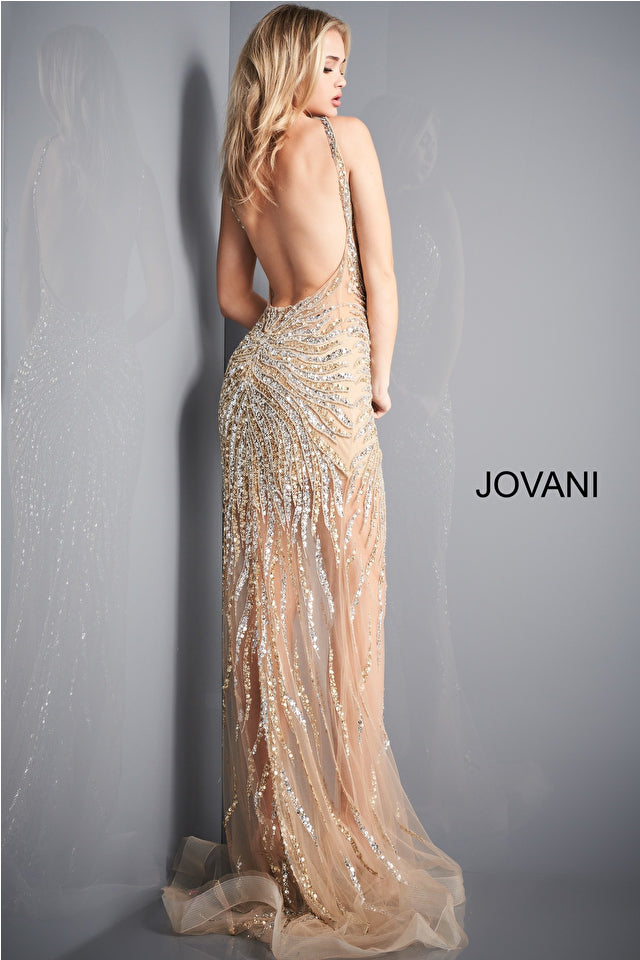 Embellished Plunging Neckline Prom Dress By Jovani -02504