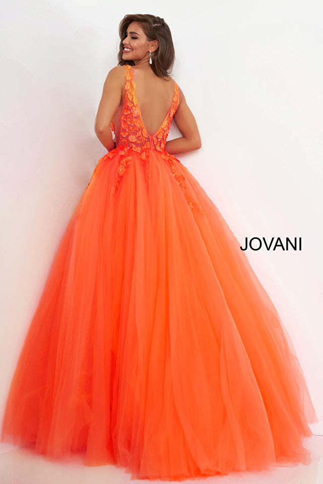 Floral Bodice Prom Ballgown by Jovani -02840