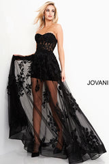 Strapless Illusion Prom Dress By Jovani -02845