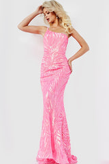 One Shoulder Sequin Sheath Prom Gown By Jovani -05664