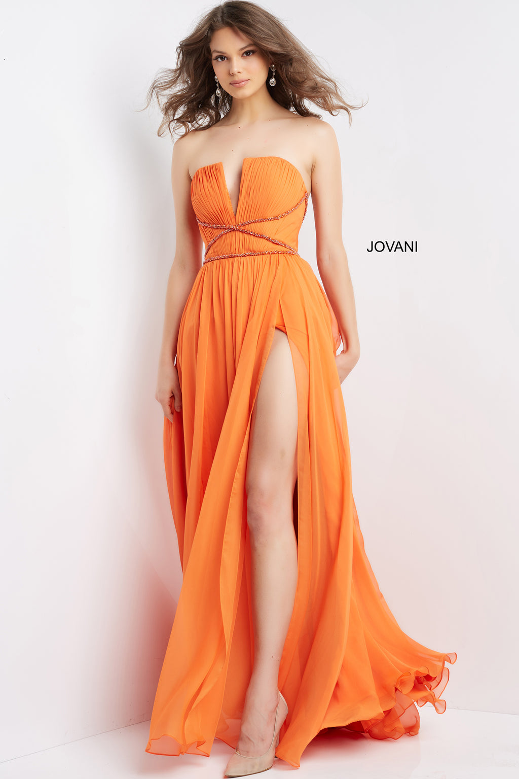 jovani chiffon prom dress Jovani D5082 - Long Chiffon Sheath Dress