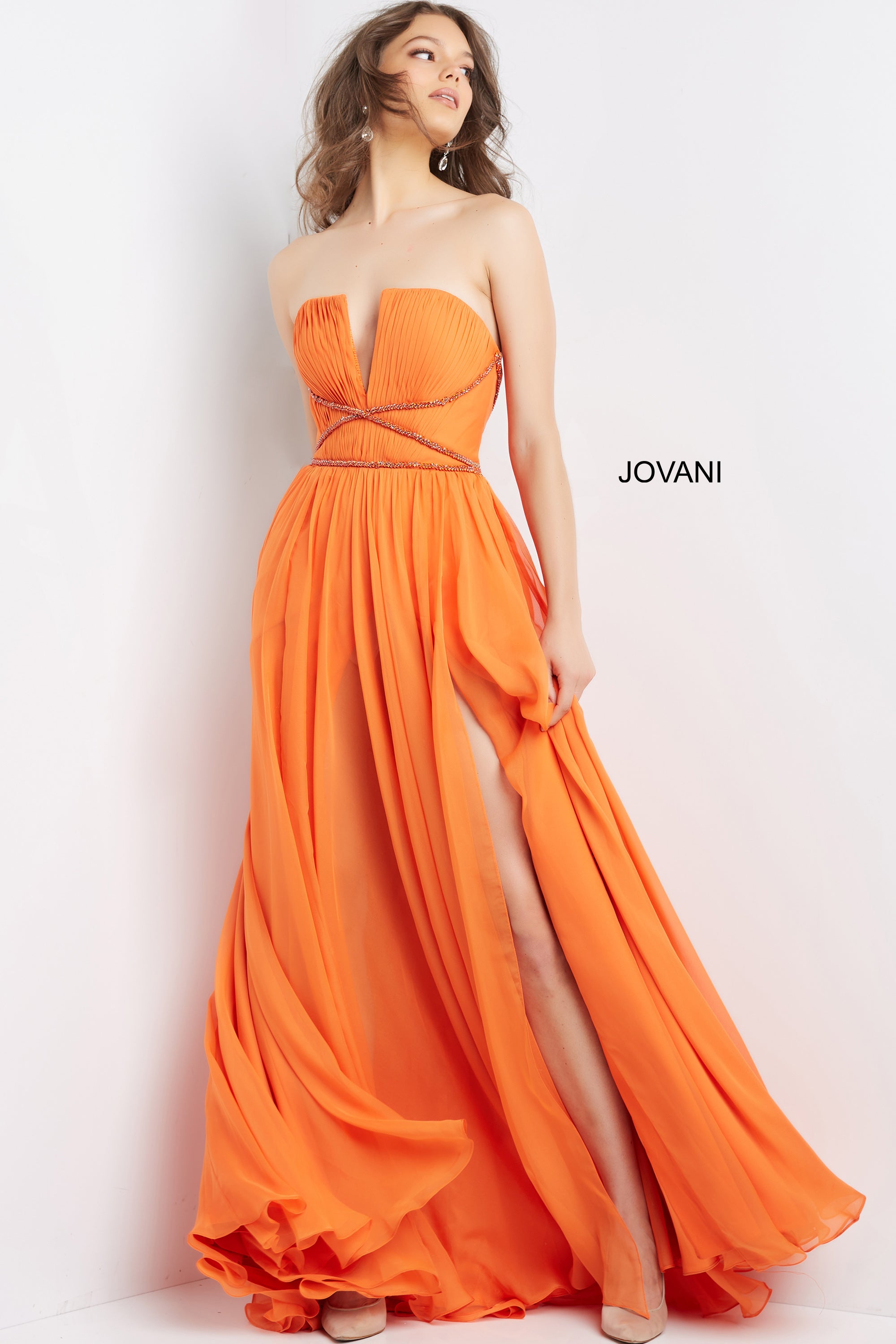 Gorgeous Chiffon Strapless Prom Dress By Jovani -05971