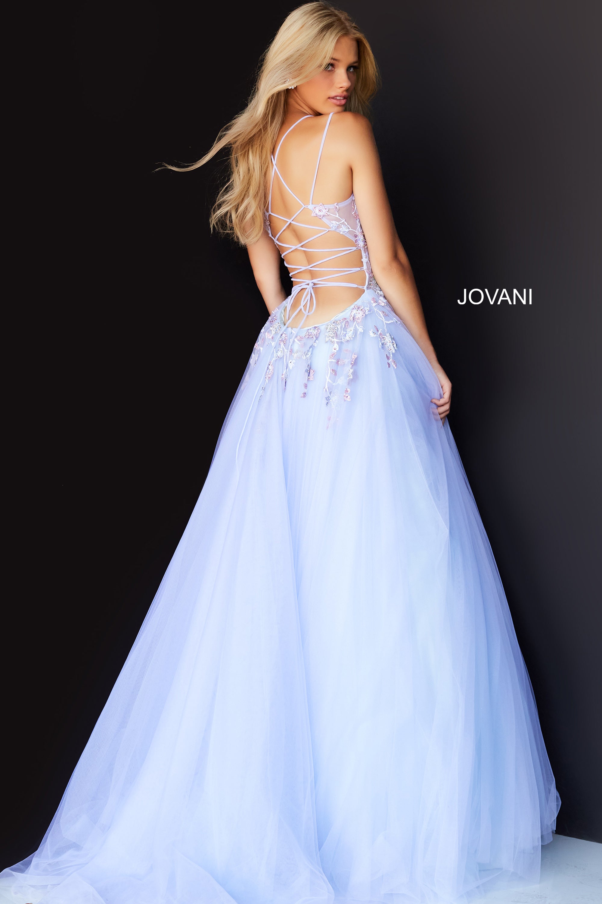 Floral Bodice Gorgeous Prom Ballgown By Jovani -06207