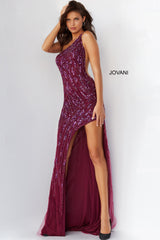 High Slit Embellished Prom Dress By Jovani -06346