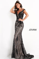 Off The Shoulder Lace Prom Dress By Jovani -06437