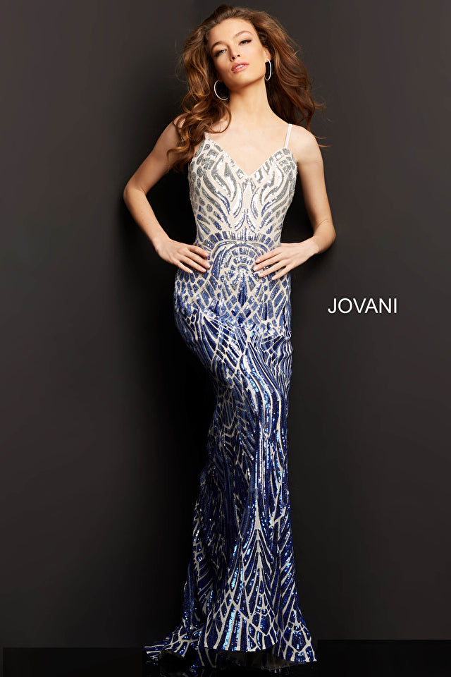 Backless Sequin Prom Dress By Jovani -06450