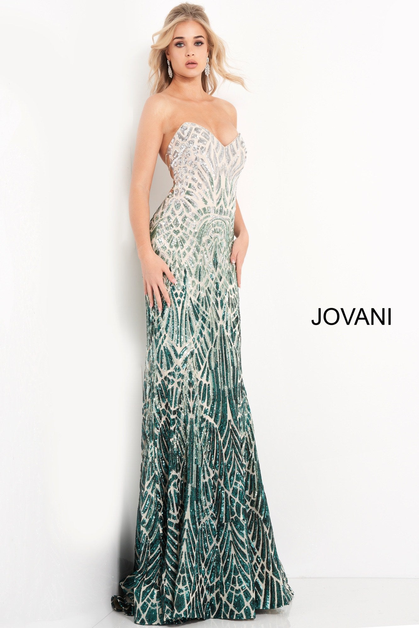 Embellished Strapless Prom Dress By Jovani -06459