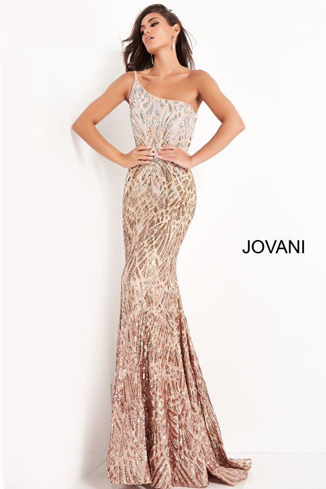 Embellished One Shoulder Prom Dress By Jovani -06469