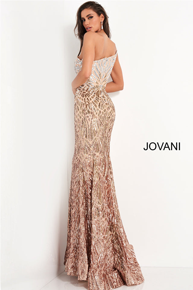 Embellished One Shoulder Prom Dress By Jovani -06469