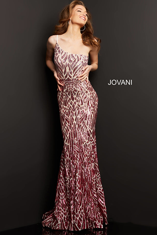 Embellished One Shoulder Prom Dress By Jovani -06469