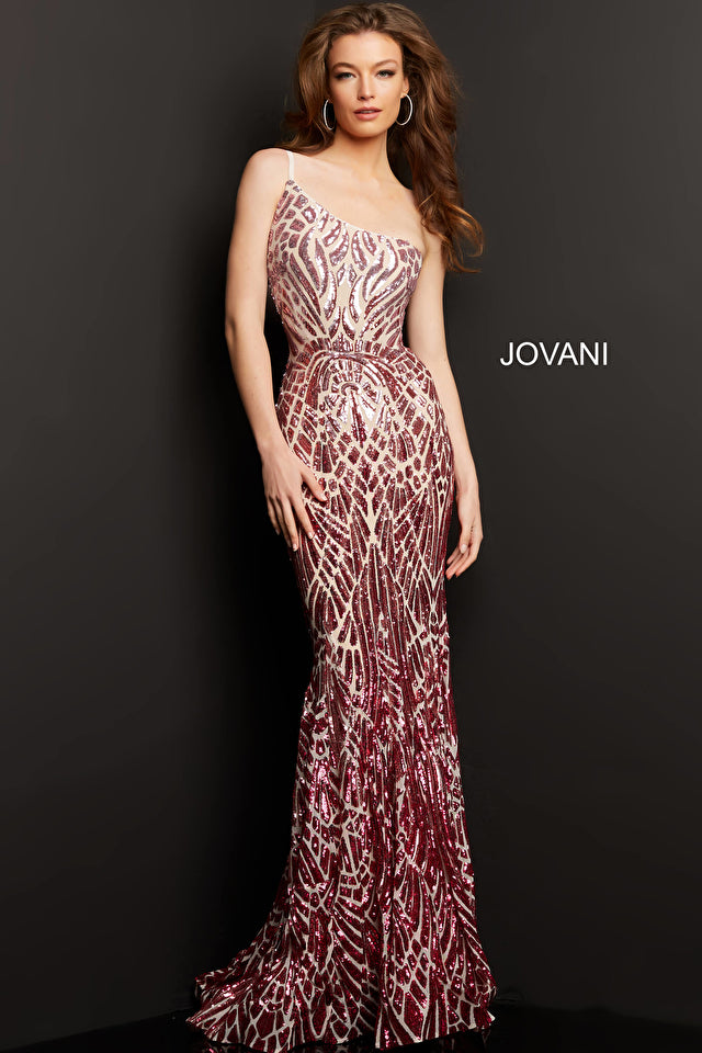 Embellished One Shoulder Prom Dress By Jovani -06469