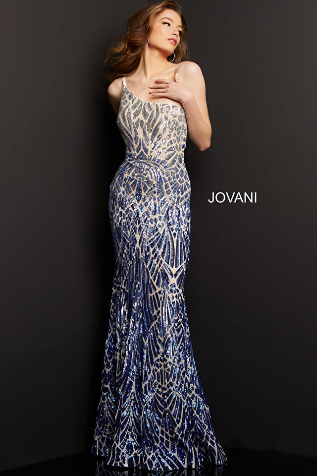 Embellished One Shoulder Prom Dress By Jovani -06469
