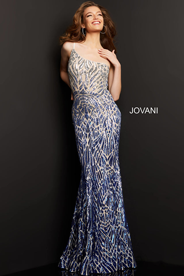 Embellished One Shoulder Prom Dress By Jovani -06469