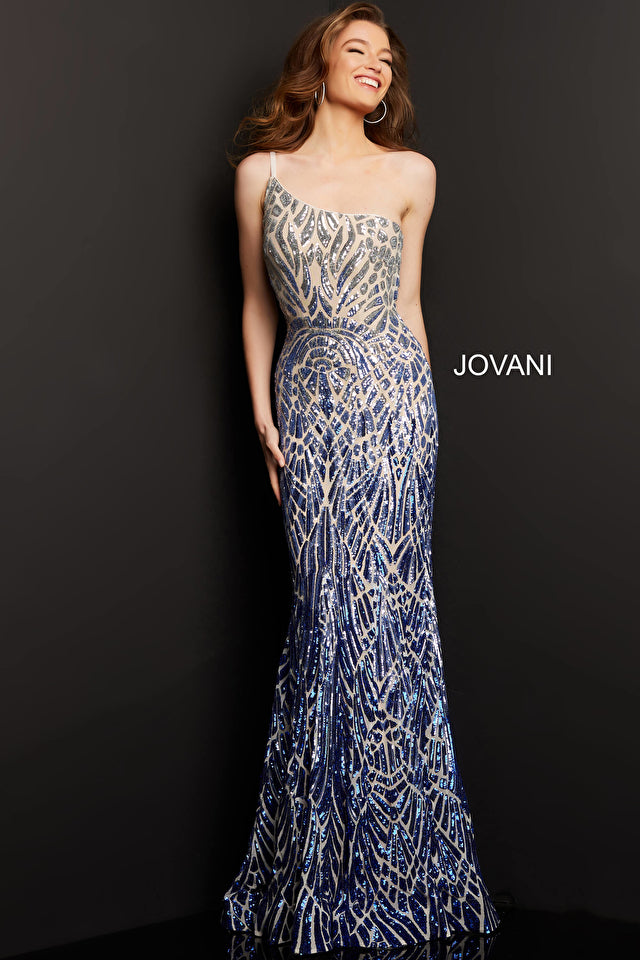 Embellished One Shoulder Prom Dress By Jovani -06469