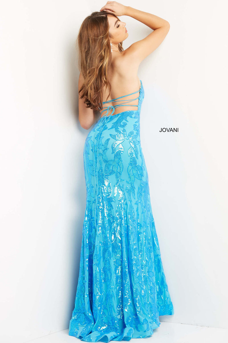Strapless Sequin Prom Dress By Jovani -07786