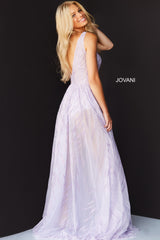 Embellished V Neck Flowy Prom Dress By Jovani -06687