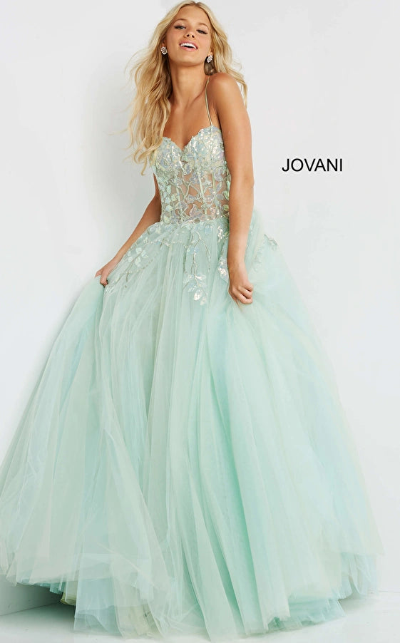 Corset Illusion Ball Gown By Jovani -06816