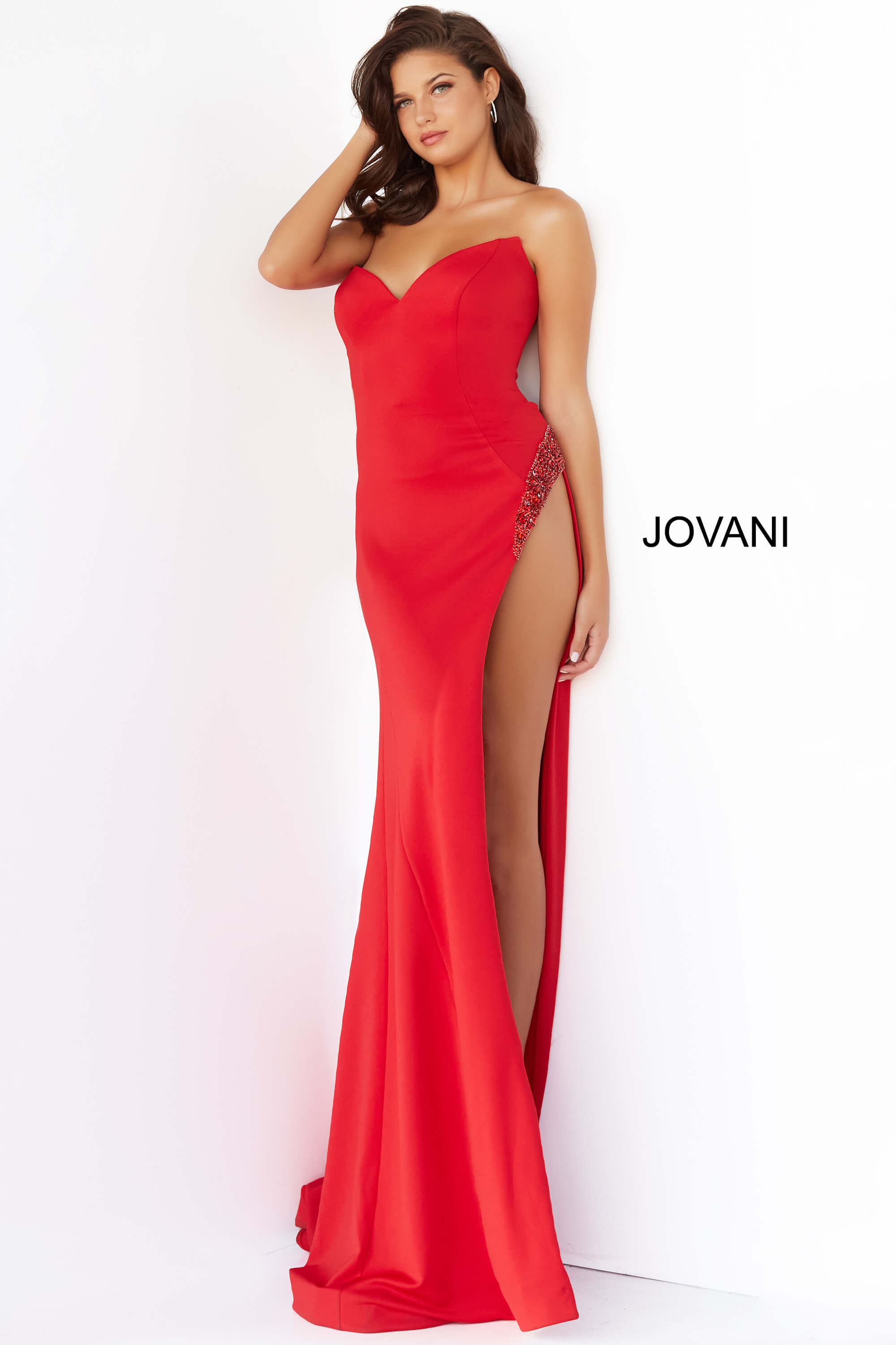 High Slit Couture Prom Dress By Jovani -07138