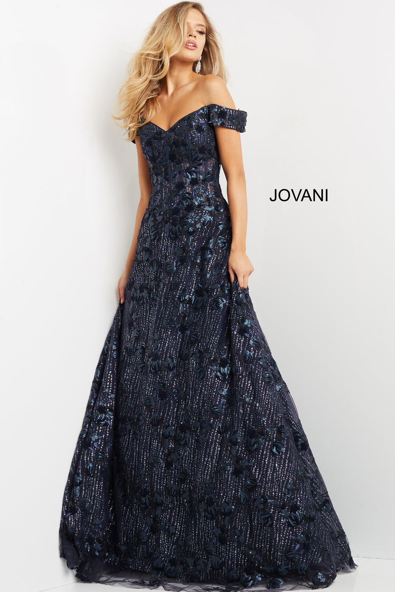 Embellished A Line Evening Dress By Jovani -07162