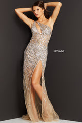 Fully Embellished One Shoulder Prom Dress By Jovani -07185