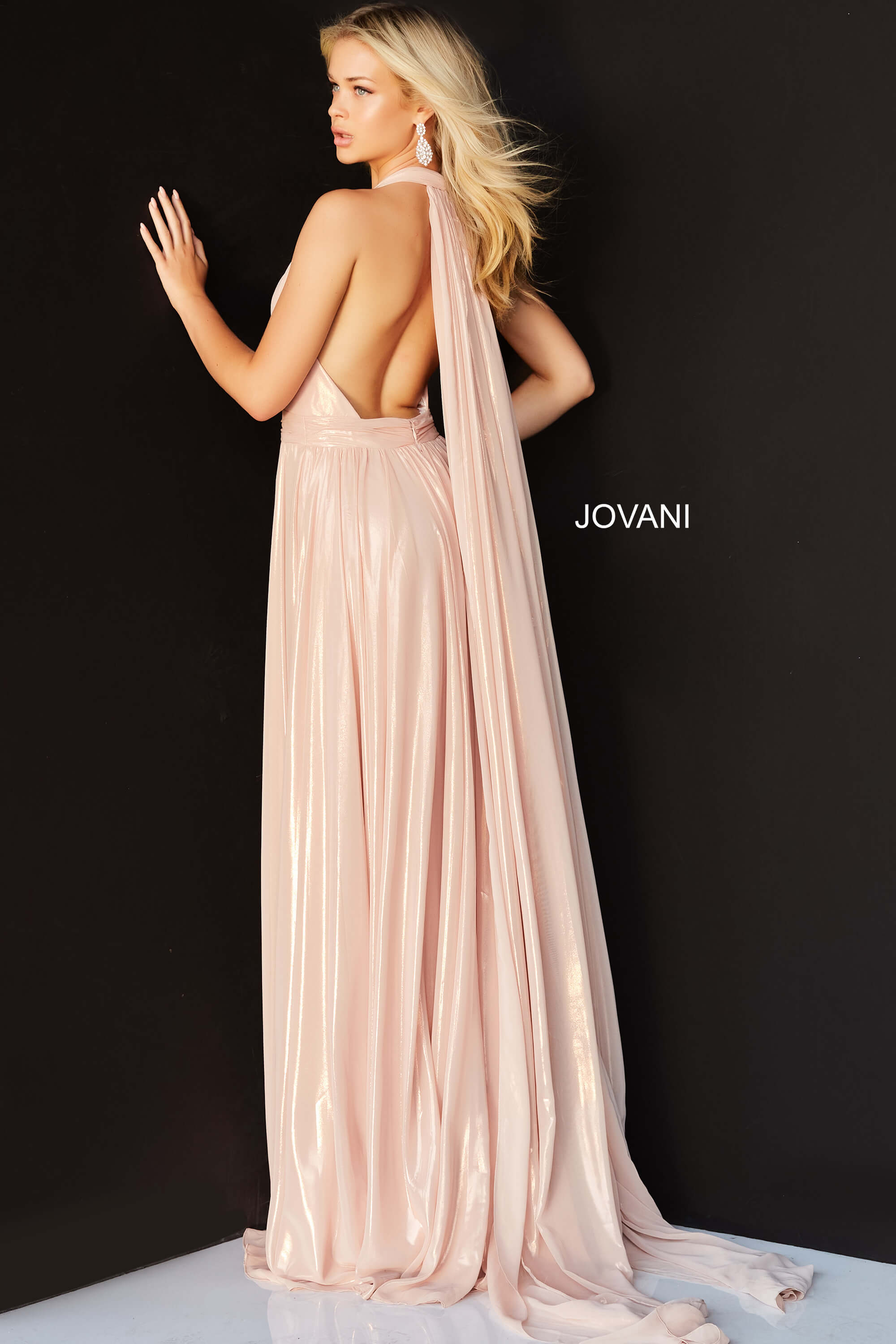 Halter Neckline Maxi Prom Dress By Jovani -07247