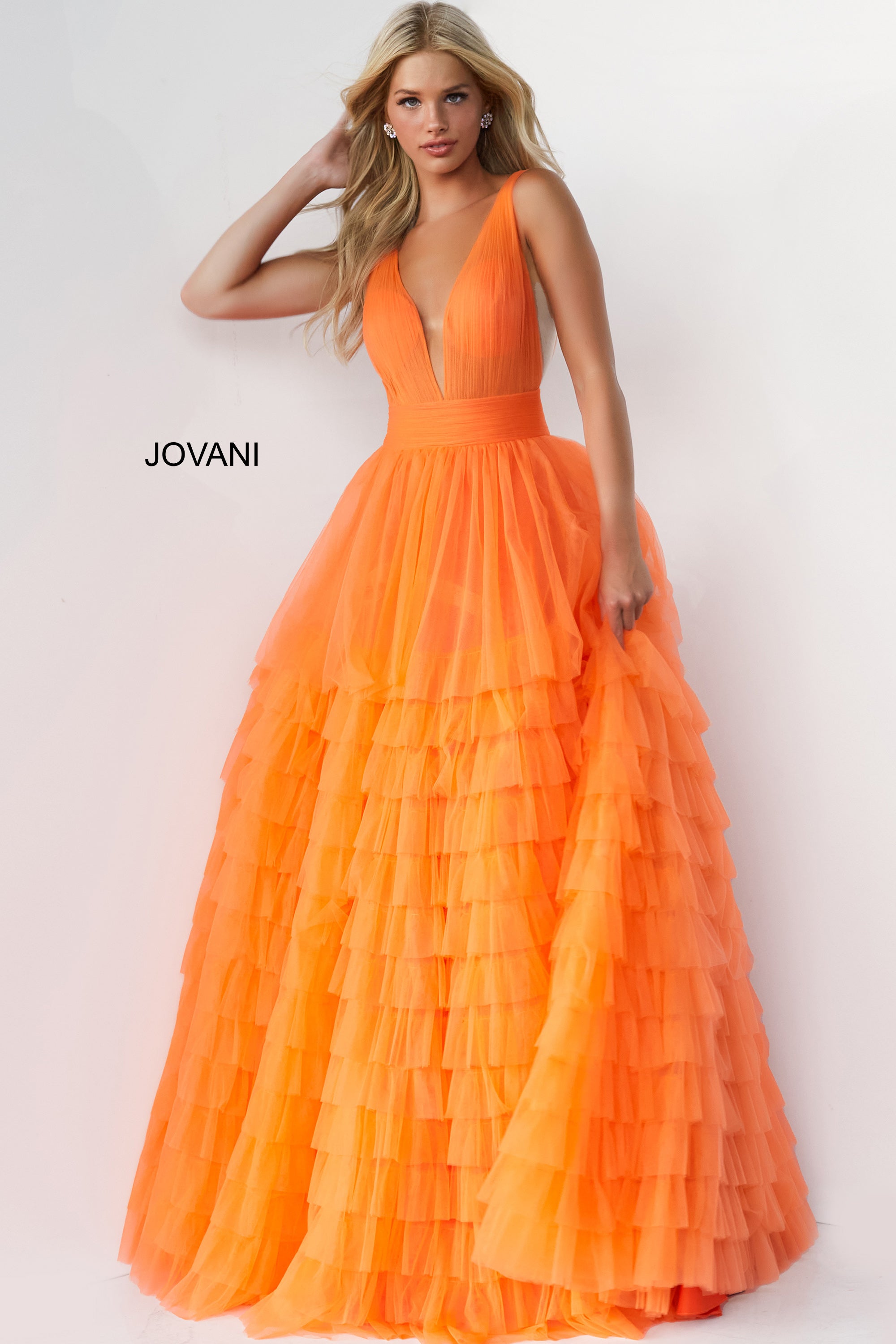 Sleeveless V Neck Ball Gown By Jovani -07264